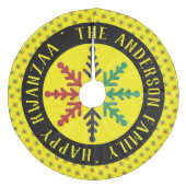 RGB Snowflakes Pattern Name glücklich Kwanzaa Fleece Weihnachtsbaumdecke (Vorderseite)