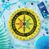RGB Snowflakes Pattern Name glücklich Kwanzaa Pappteller (Party)