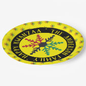 RGB Snowflakes Pattern Name glücklich Kwanzaa Pappteller (Schrägansicht)