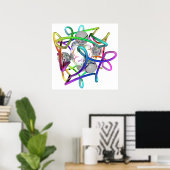 RGBCube - weiß Poster (Heimbüro)