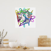 RGBCube - weiß Poster (Küche)