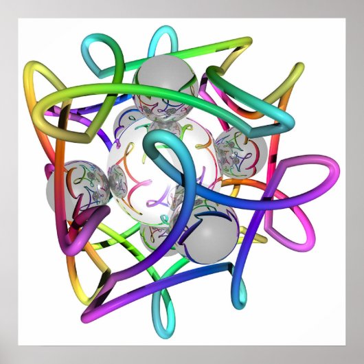 RGBCube - weiß Poster (Vorne)