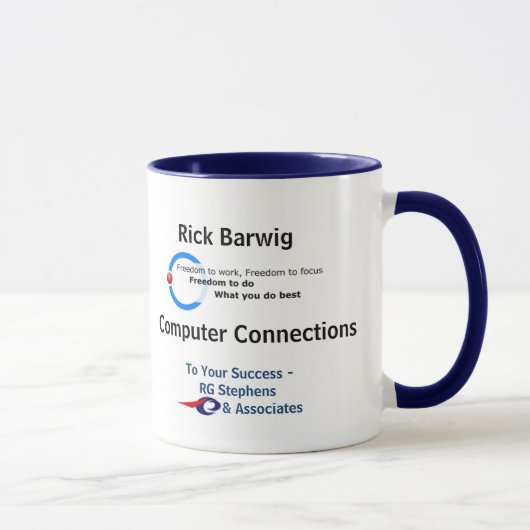 Rgslogo, Logo mit Slogan, Rick Barwig, zu Ihnen… Tasse (Rechts)