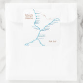 RGSP Falls Train Map Quadratischer Aufkleber (Tasche)