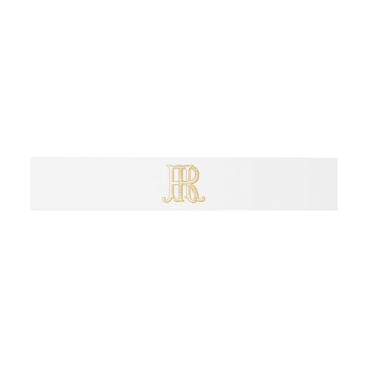 RH-Monogramm oder HR-Monogramm Bauchband Einladungsbanderole (Flach)