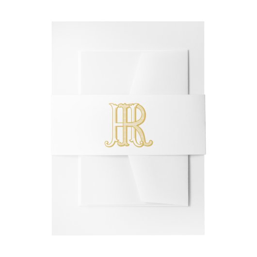 RH-Monogramm oder HR-Monogramm-Bauchbinde Einladungsbanderole (Vorderseite Beispiel)