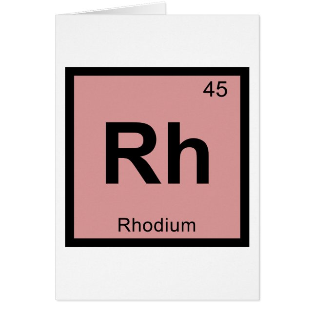 Rh - Rhodium Chemie Periodisches Tabellensymbol (Vorne)