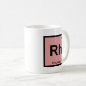 Rh - Rhodium Chemie Periodisches Tabellensymbol Kaffeetasse (VorderseiteRechts)