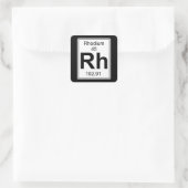 Rh - Rhodium Quadratischer Aufkleber (Tasche)