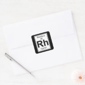 Rh - Rhodium Quadratischer Aufkleber (Umschlag)