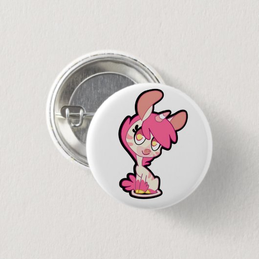 Rhabarber Button (Vorne & Hinten)