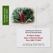 Rhabarber und Blätter, Garten-Züchter Visitenkarte (Vorne/Hinten)