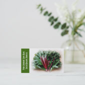 Rhabarber und Blätter, Garten-Züchter Visitenkarte (Stehend Vorderseite)