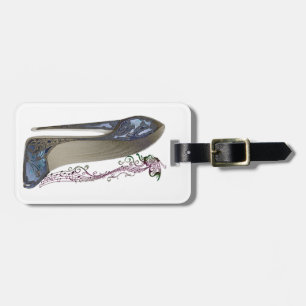 Rhapsodie in der blauen Stilett-Schuh-Kunst Gepäckanhänger