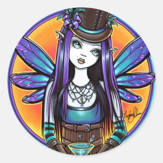 "Rhapsody" Gothic Absinthe Fairy Art Stickers (Vorderseite)