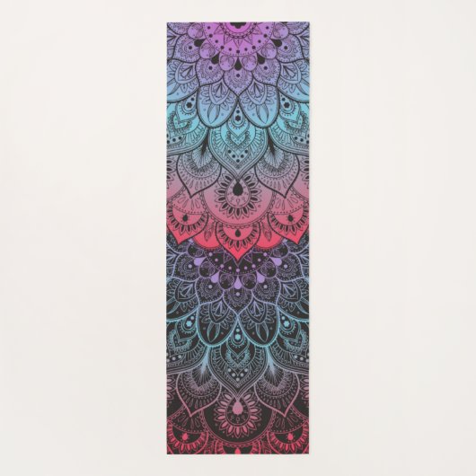 Rhapsody in Blue Pink Mandela Yogamatte (Rückseite)