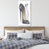 Rhapsody in Blue Stiletto Showkunst Canvas Print Leinwanddruck (Insitu (Schlafzimmer))
