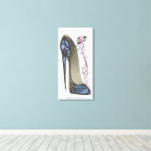 Rhapsody in Blue Stiletto Showkunst Canvas Print Leinwanddruck (Insitu (Holzboden))