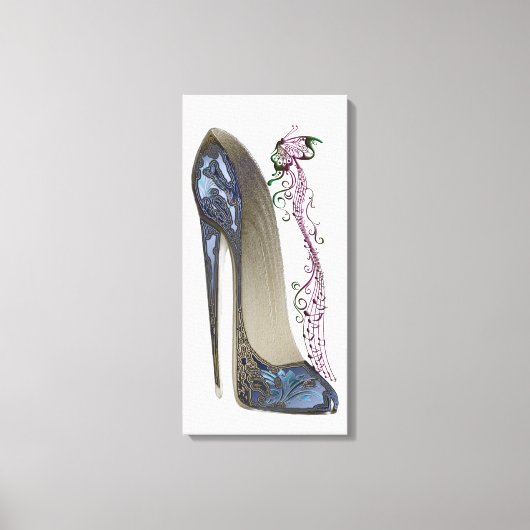 Rhapsody in Blue Stiletto Showkunst Canvas Print Leinwanddruck (Vorderseite)