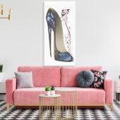 Rhapsody in Blue Stiletto Showkunst Canvas Print Leinwanddruck (Insitu (Wohnzimmer))