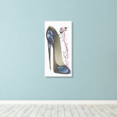 Rhapsody in Blue Stiletto Showkunst Canvas Print Leinwanddruck (Insitu (Holzboden))