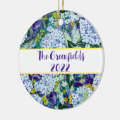 Rhapsody Poppy & Hydrangea Personalisiertes Orname Keramik Ornament (Links)