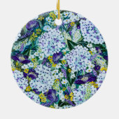 Rhapsody Poppy & Hydrangea Personalisiertes Orname Keramik Ornament (Hinten)