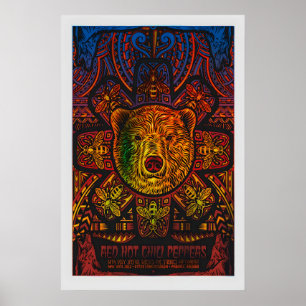 RHCP REPRODUKTION Gig Poster Matt  Kunstdruck. Rot