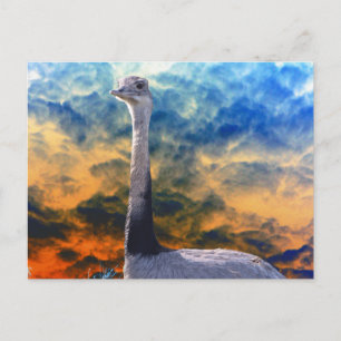 Rhea on Red Stormy Sky Postkarte