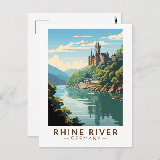 Rhein-Deutschland Abschnitt Reisen Vintag Postkarte (Vorne/Hinten)