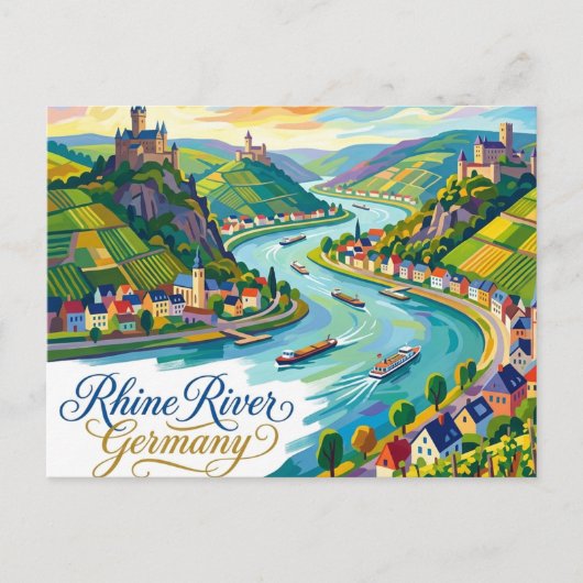 Rhein Deutschland Postkarte (Vorderseite)