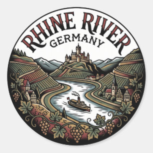 Rhein Deutschland Runder Aufkleber