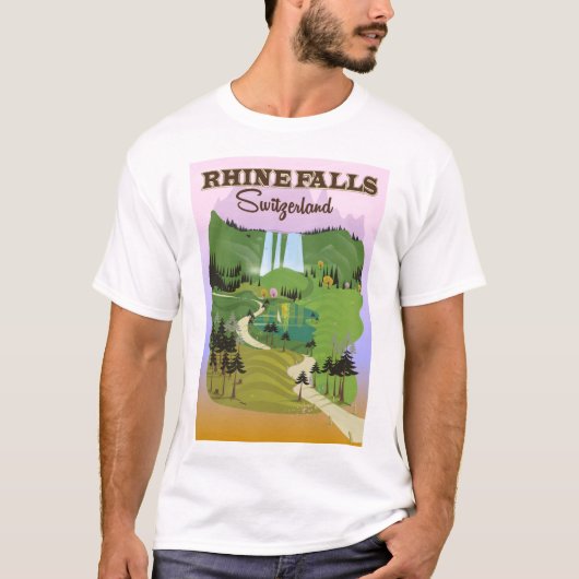 Rhein fällt Schweiz Reiseplakat T-Shirt (Vorderseite)