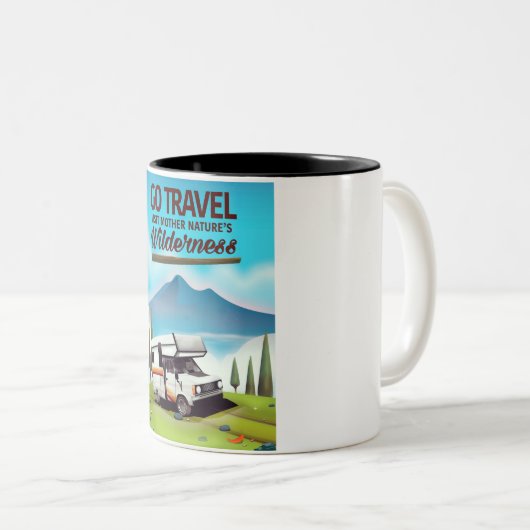 Rhein fällt Schweiz Reiseplakat Zweifarbige Tasse (VorderseiteRechts)