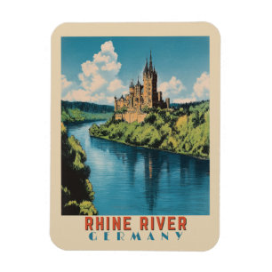 Rhein Fluss Deutschland Vintage Reise Magnet