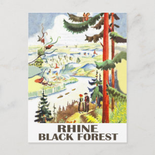 Rhein, Schwarzwald, Deutschland. Vintage Postkarte