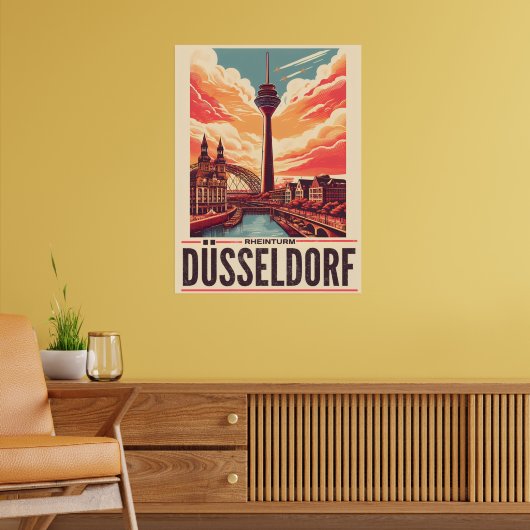 Rhein Tower Dusseldorf Rheinturm - Deutsche Schenk Poster (Wohnzimmer 2)