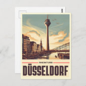 Rhein Tower Dusseldorf Rheinturm - Deutsche Schenk Postkarte (Vorne/Hinten)