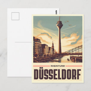 Rhein Tower Dusseldorf Rheinturm - Deutsche Schenk Postkarte