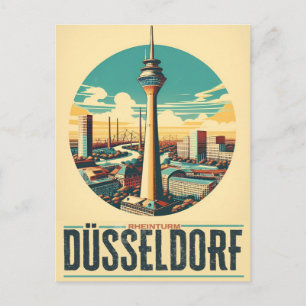 Rhein Tower Dusseldorf Rheinturm - Deutsche Schenk Postkarte