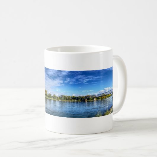 Rhein und Bridge Panorama Kaffeetasse (VorderseiteRechts)