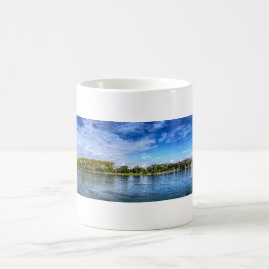 Rhein und Bridge Panorama Kaffeetasse (Mittel)