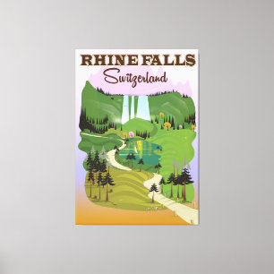 Rheinfall Schweiz Reiseplakat Leinwanddruck