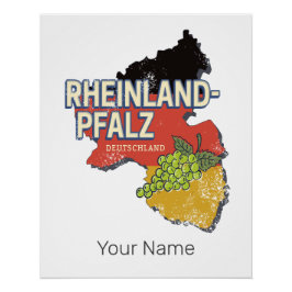 Rheinland-Pfalz Deutschland Bundesstaatlicher Staa Poster