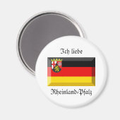 Rheinland-Pfalz Flag Gem Magnet (Vorderseite/Rückseite)