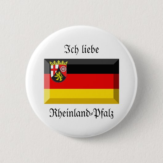 Rheinland-Pfalz Flaggen-Edelstein Button (Vorderseite)