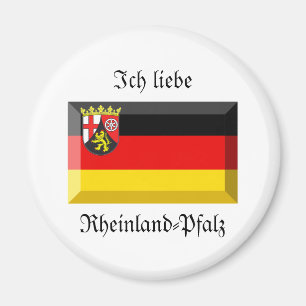 Rheinland-Pfalz Flaggen-Edelstein Magnet