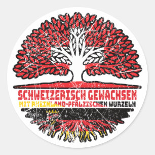 Rheinland-Pfalz Schweizer Schweiz Baum Runder Aufkleber