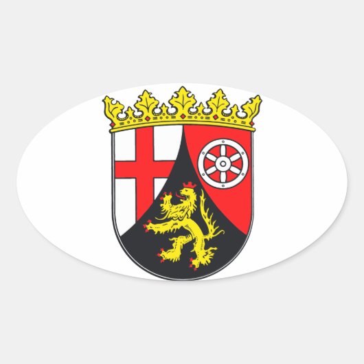 Rheinland-Pfalz Wappen Ovaler Aufkleber (Vorderseite)