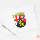 Rheinland-Pfalz Wappen Ovaler Aufkleber (Umschlag)